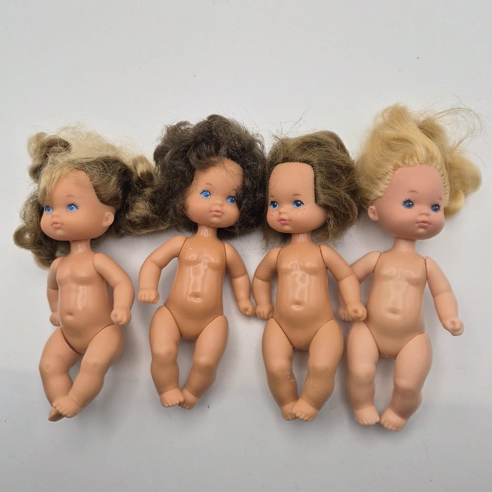 Vintage Mattel Small Doll Lot of 4 1976 Blonde Brunette Redhead Nude